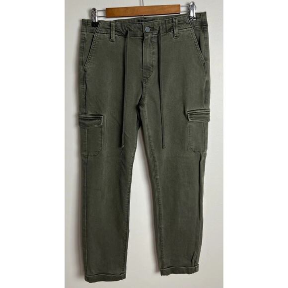 Paige Green Cargo Pants Utility Pockets Casual Stretch Size 28 Women’s - Picture 1 of 5